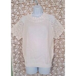 Haband Womens Sweater M Pullover Short Sleeve Delicate Feminine Original Package
